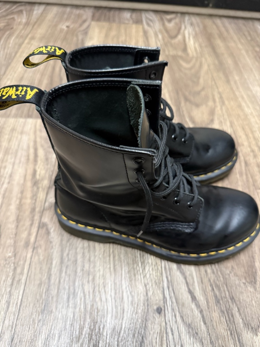 Dr. Martens Black Leather Combat Boots - Picture 2 of 7